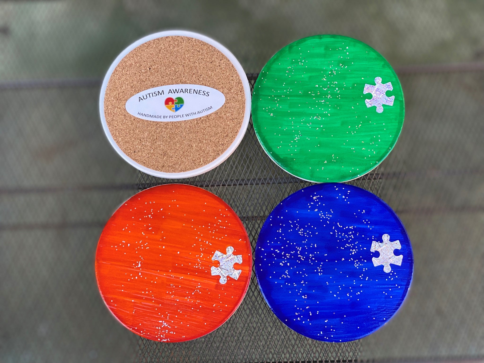 Autism Awareness Round Coaster