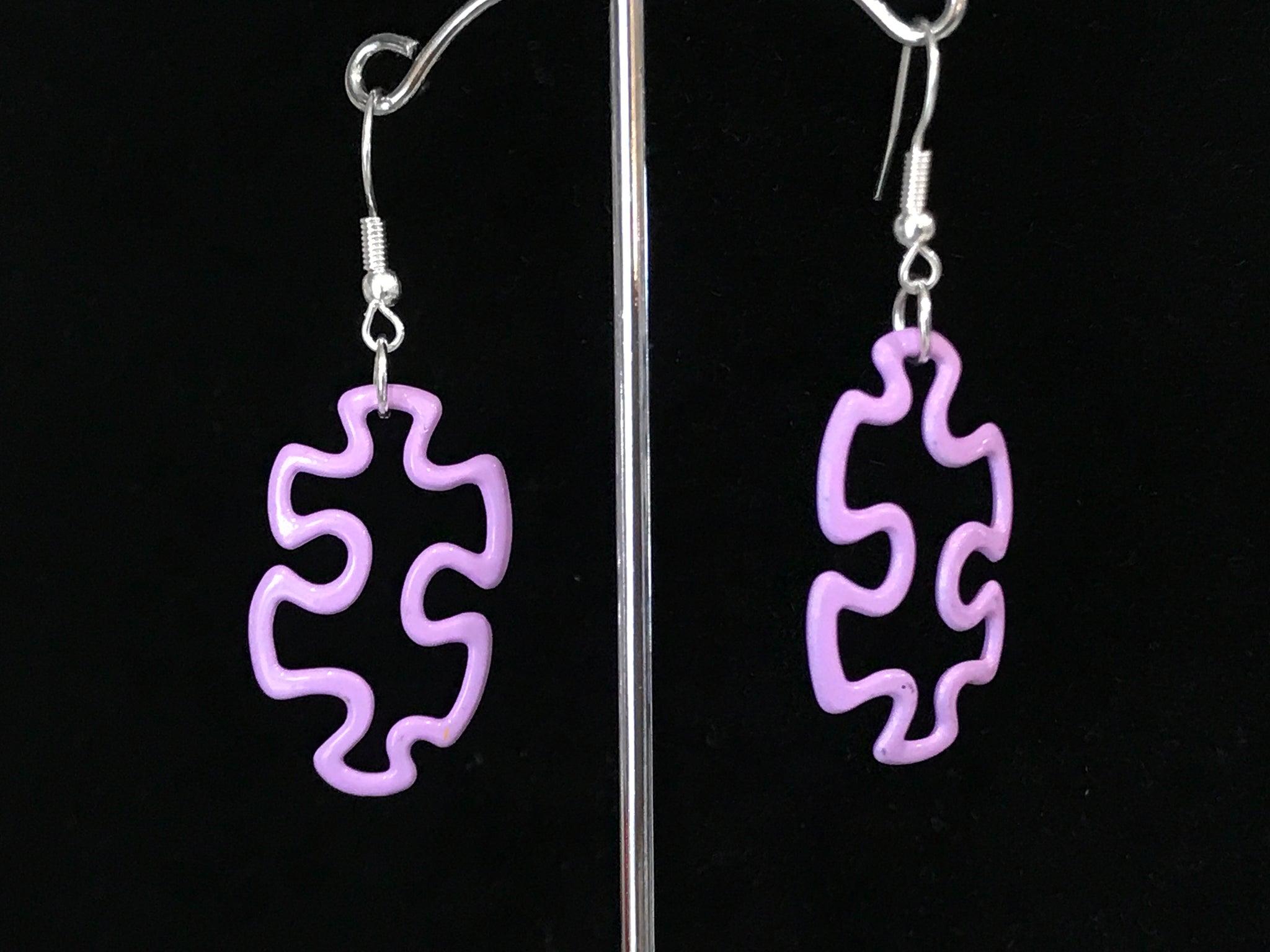 Colored puzzle piece necklace set