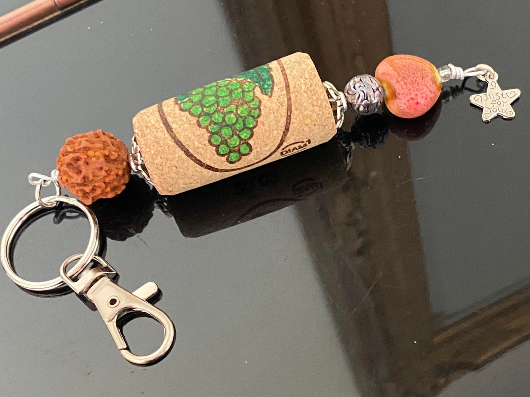 Keychains with Rudrakshi beads