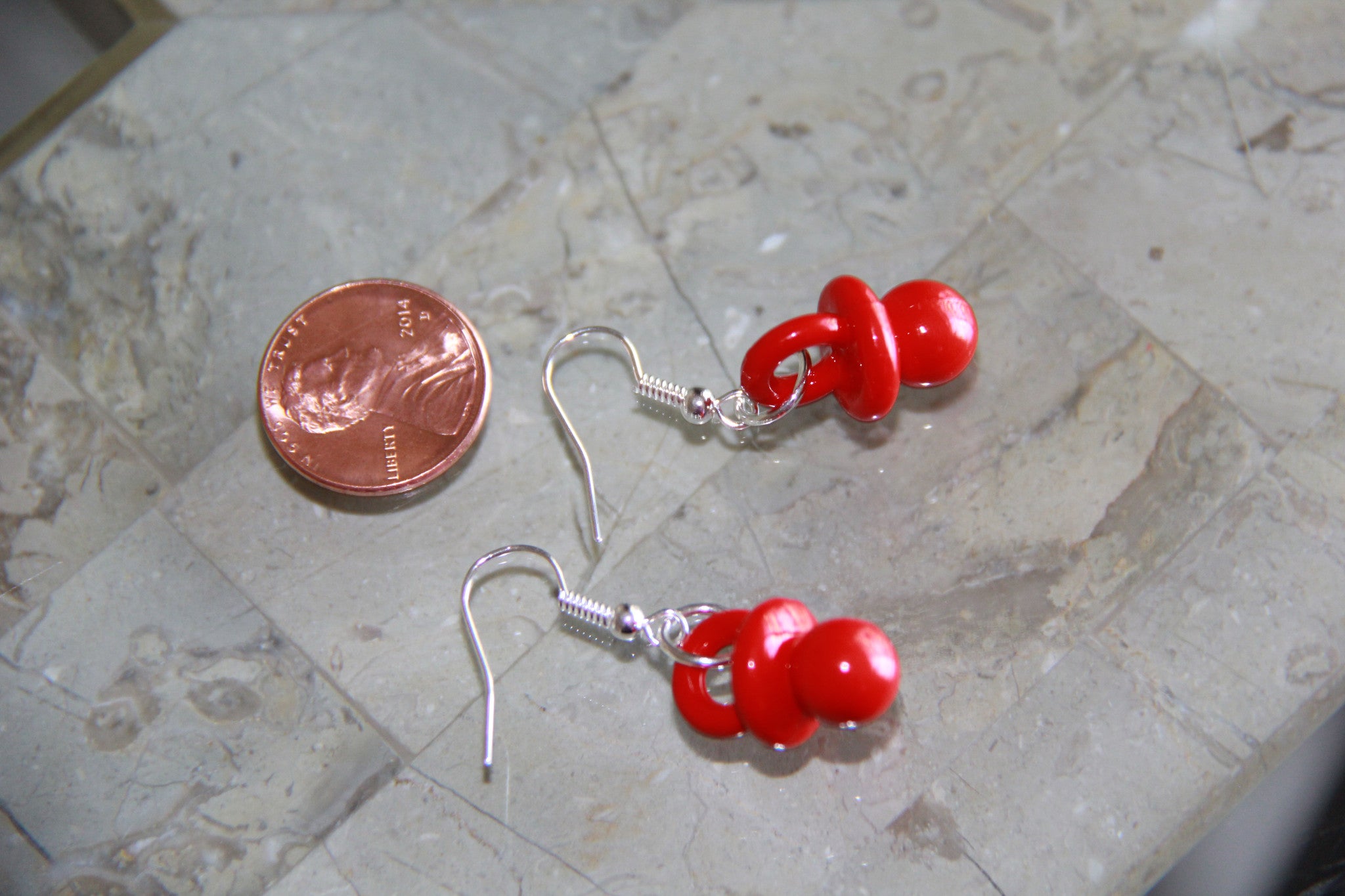 Bubblegum pacifier beads ear rings