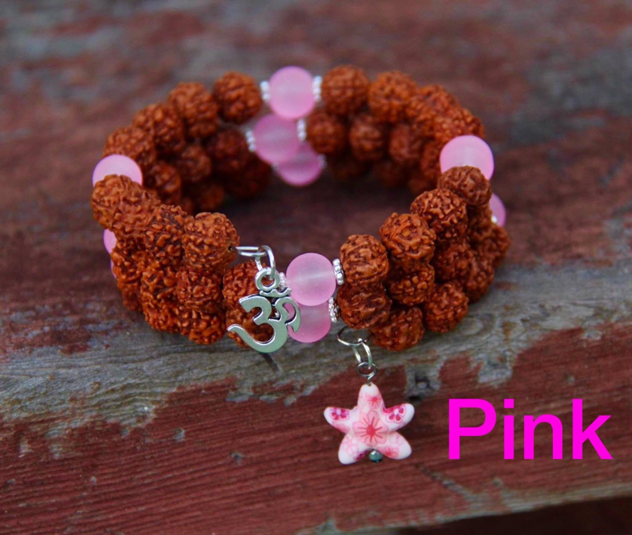 Rudrakshi & seaglass beads bracelets