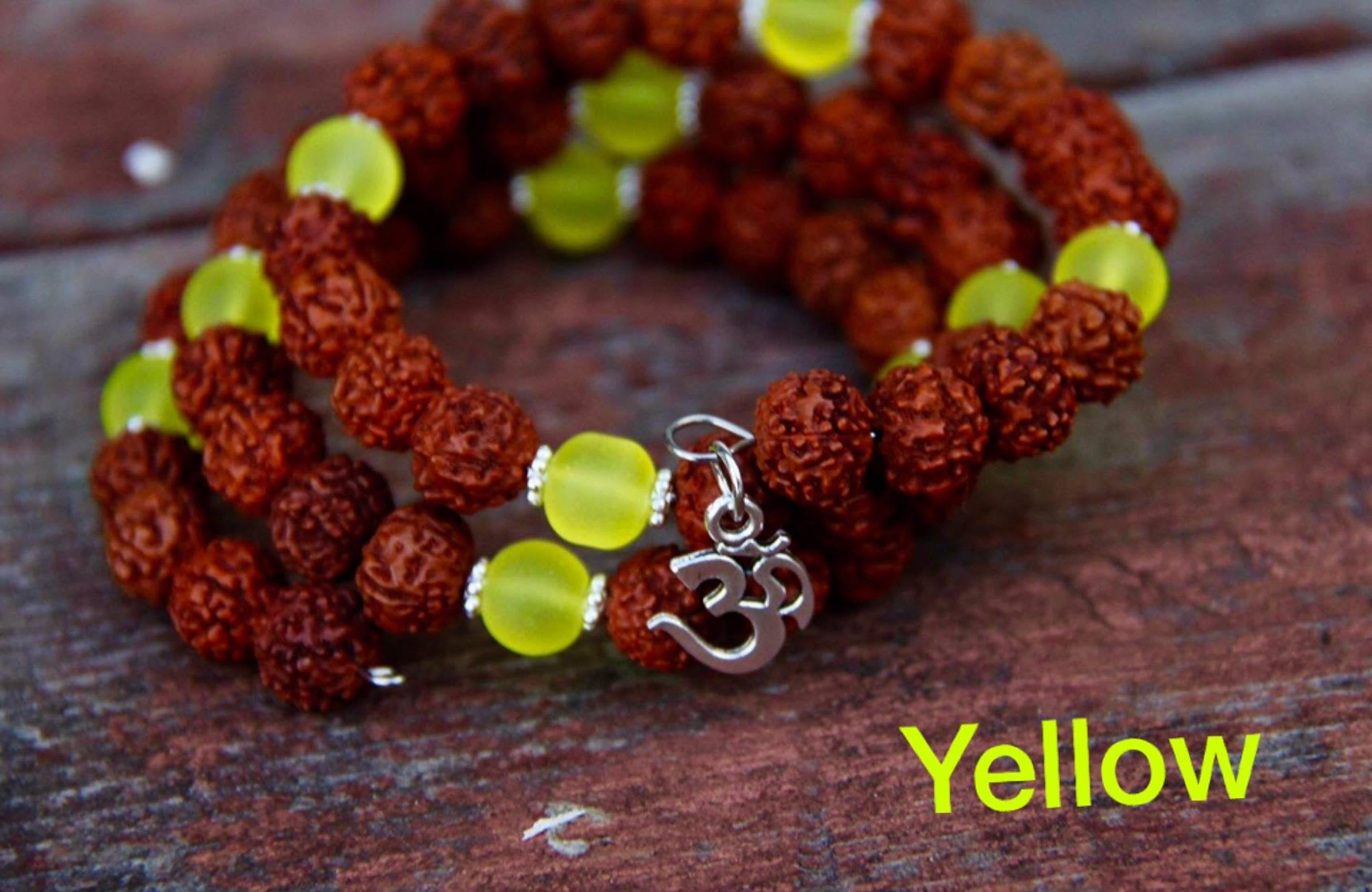 Rudrakshi & seaglass beads bracelets