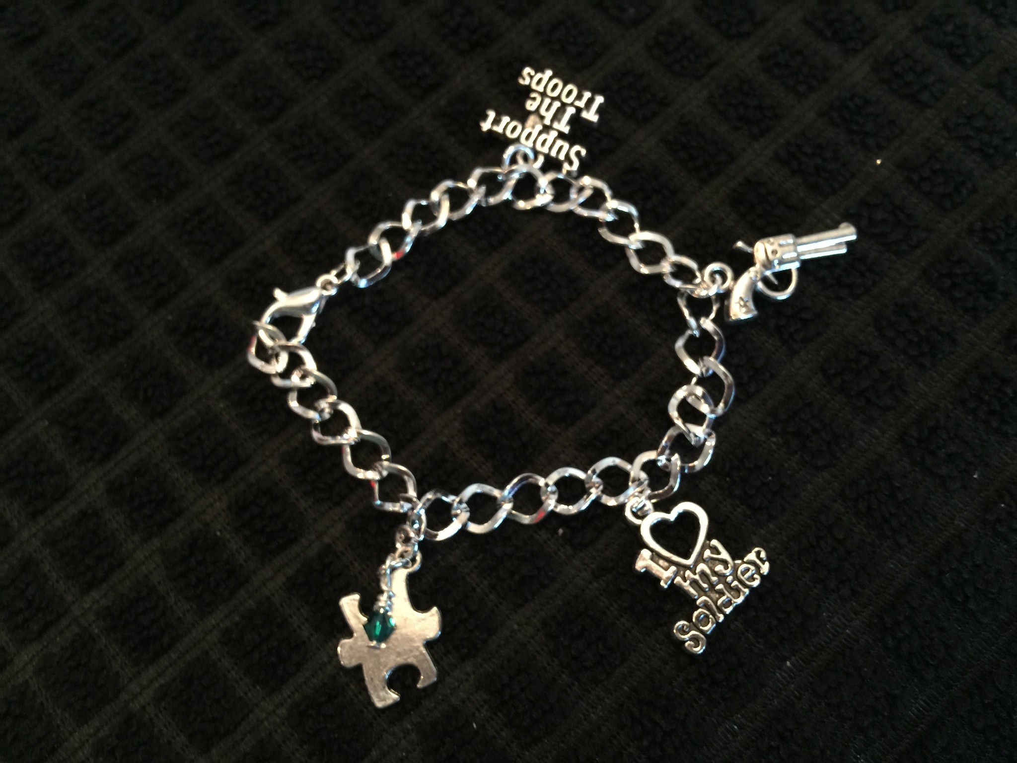 Army Autism silver bracelet